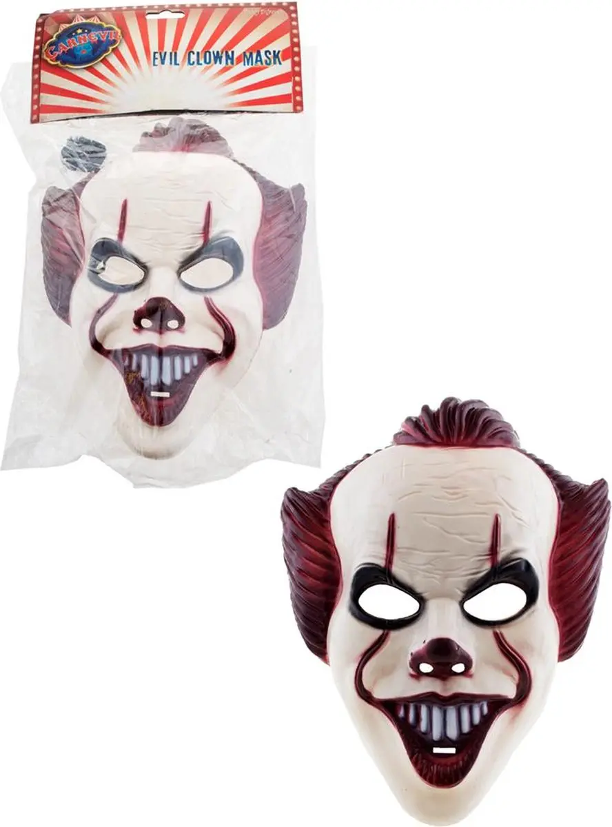 Espa Duivelse Clown Masker - Rood/Blauw/Wit