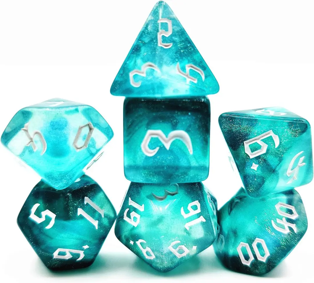 Lapi Toys DnD Polydice Acryl Set 7 Stuks - Turquoise