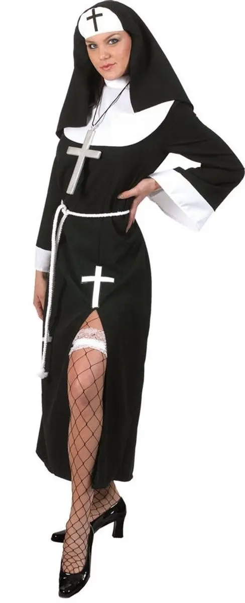 Espa Nonnen Kostuum Frederica 3-delig - 5XL - Zwart