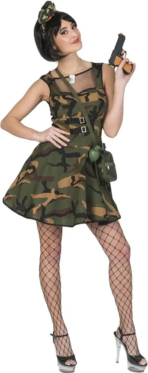 Espa Funny Fashion Leger Kostuum - Vrouw - Groen/Bruin - Maat L/XL