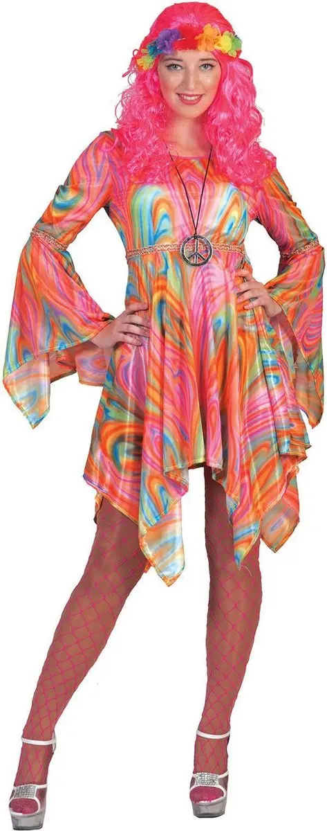 Espa Psychedelische Hippiejurk - Medium - Regenboog