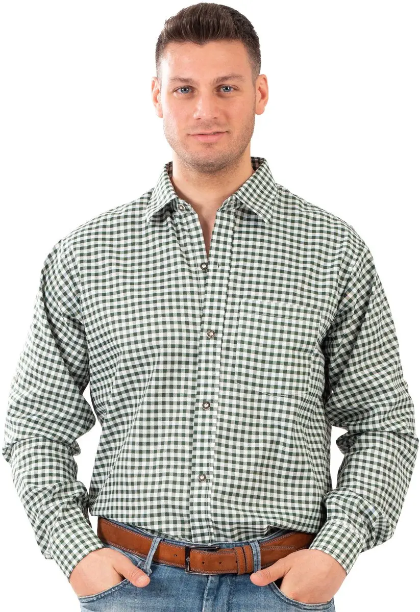 Espa Oktoberfest Shirt - Groen/Wit Geblokt - XXXL/XXXXL