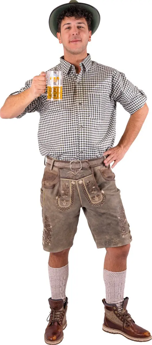 Espa Oktoberfest Shirt - Groen/Wit Geblokt - XXXL/XXXXL