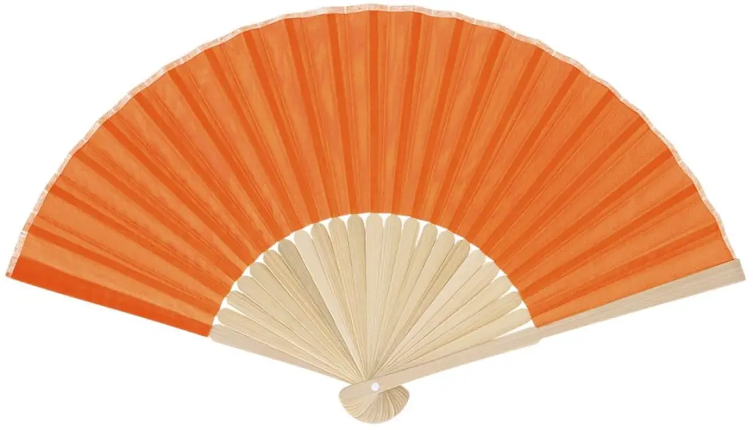 Bellatio Design Spaanse Handwaaier - 2 Stuks - Oranje - Bamboe/Papier