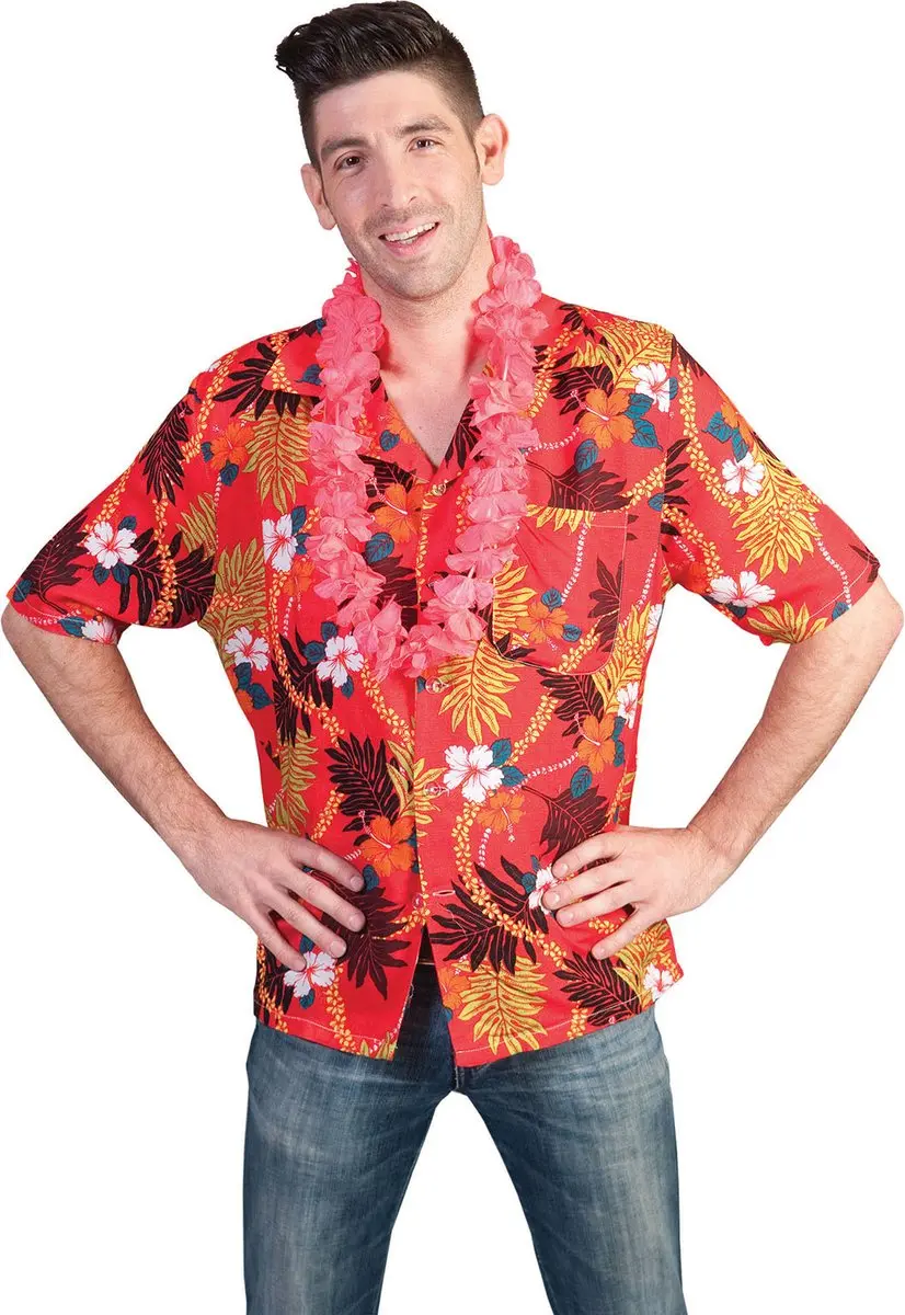 Espa Hawaii Hemd Rood-Bont - Maat 56/58