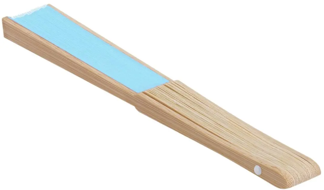 Bellatio Design Spaanse Handwaaier - 2 Stuks Lichtblauw