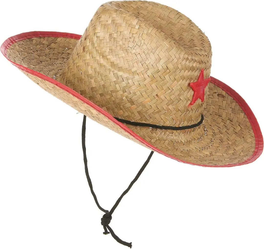 Espa Western Stro Cowboyhoed Kinder - Natuurlijk/Rood