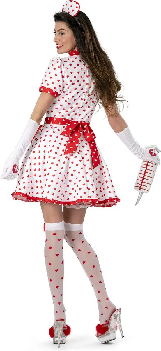 Espa Verpleegstersjurk Zoë Hartjes - XXL/XXXL - Rood/Wit