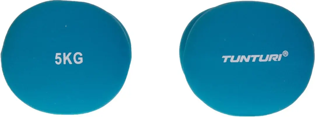 Tunturi Dumbbellset 2x5kg - Fluor Blauw