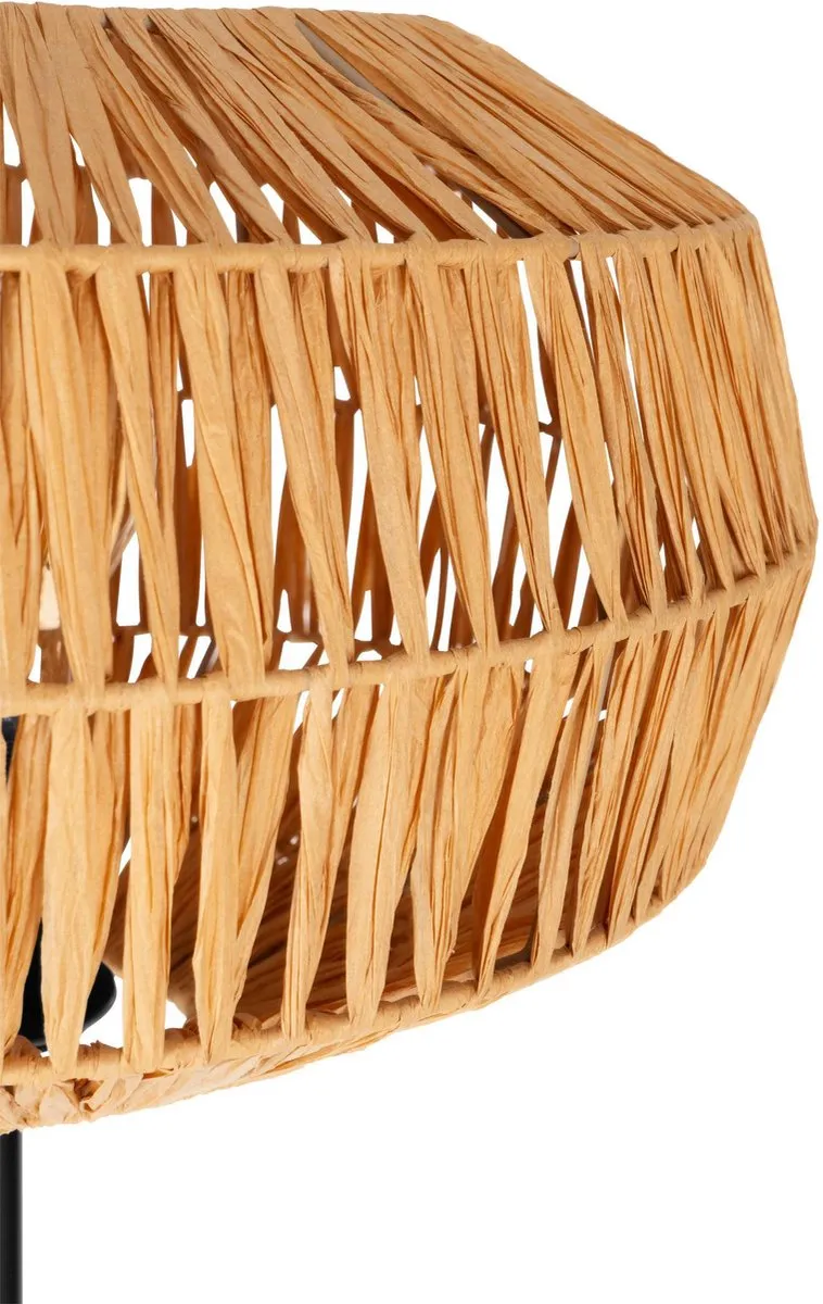 Eglo Sheldon Vloerlamp E27 153.5cm - Zwart/Natuurlijk