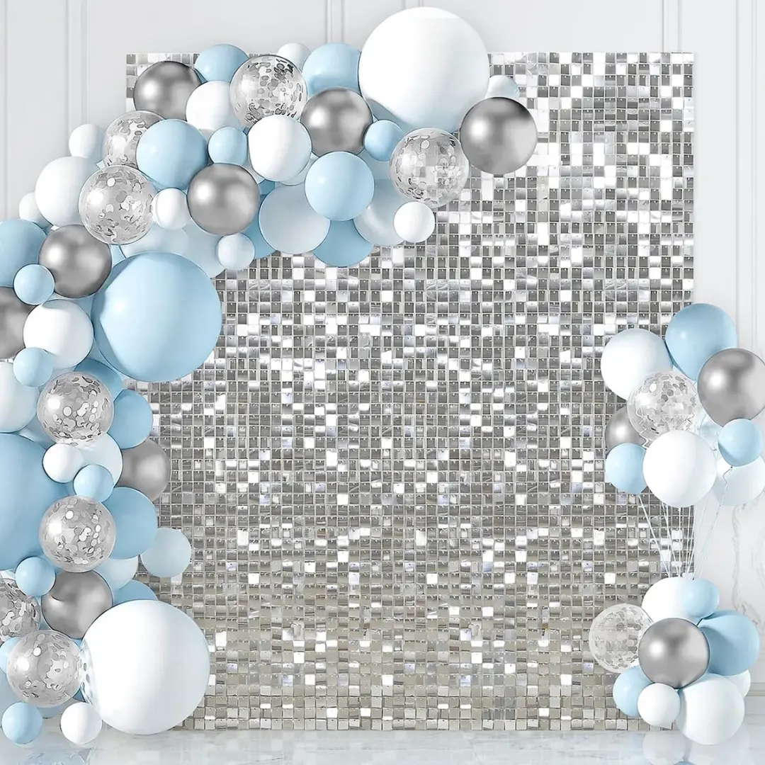 Espa Feestpaneel Glitterdecoratie 30x30cm - Zilver/Grijs