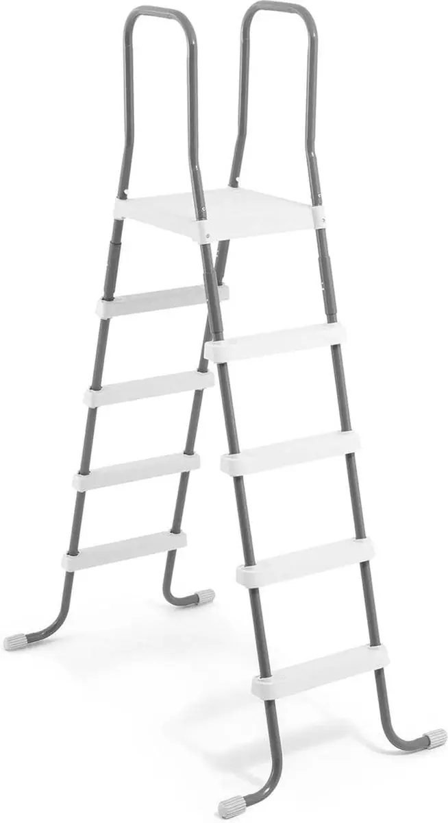 Intex Zwembadladder 132cm - Staal - Grijs/Wit