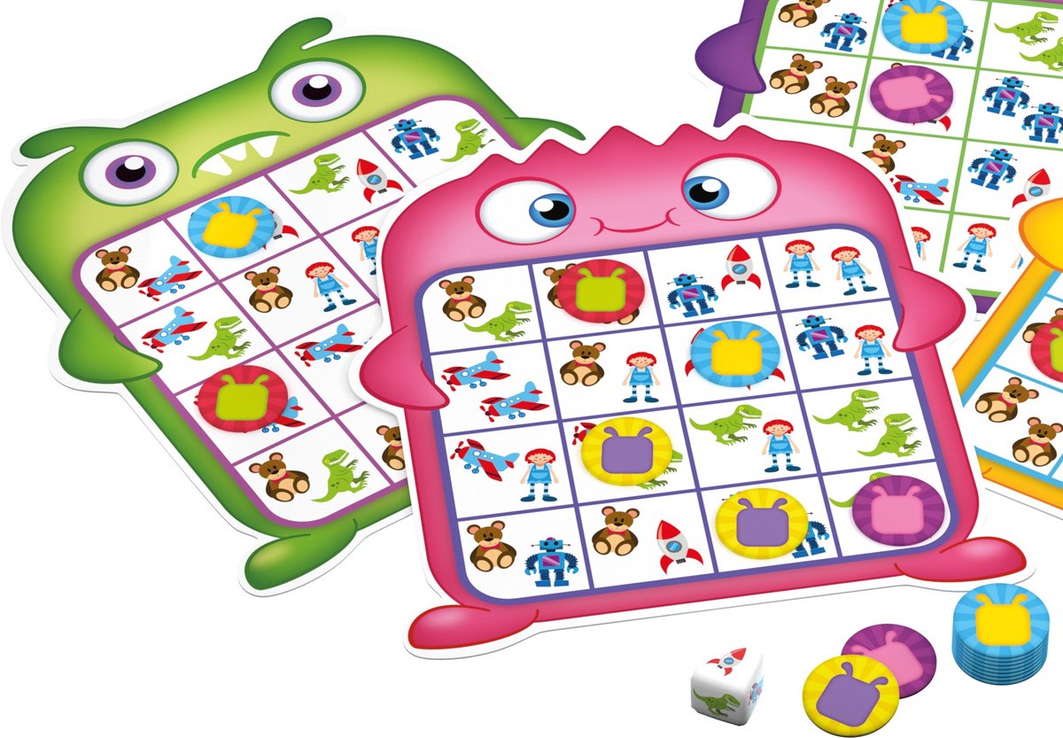 Tactic Monster Bingo – Bordspel – Bingo - Kinderbingo met Monsters – Kleurrijk en Spannend – Familiespel – 2 tot 4 Spelers – Vanaf 4 Jaar