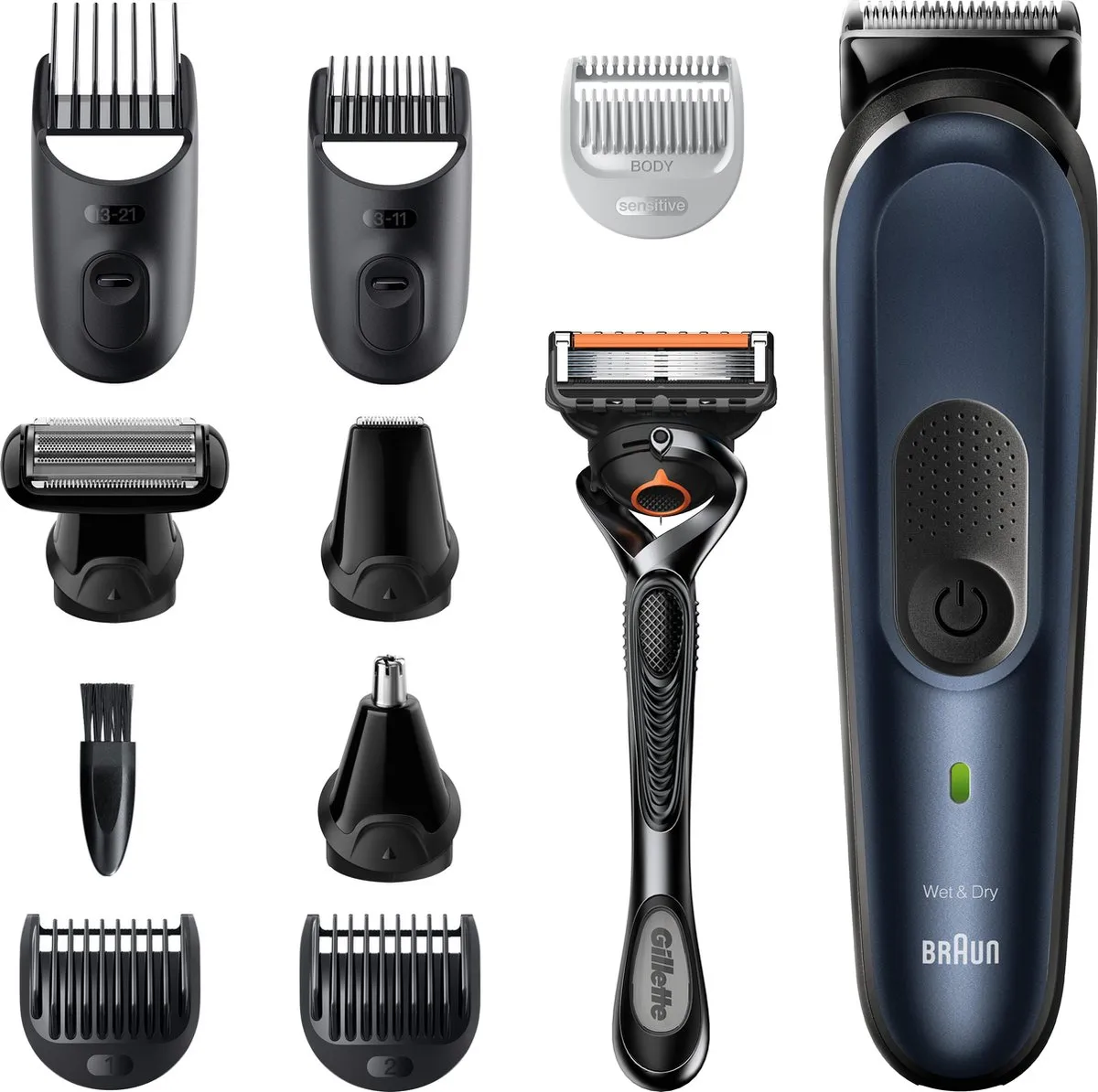 Braun Series 7 MGK7330 Multigroomer - 10-in-1 - Zwart/Blauw