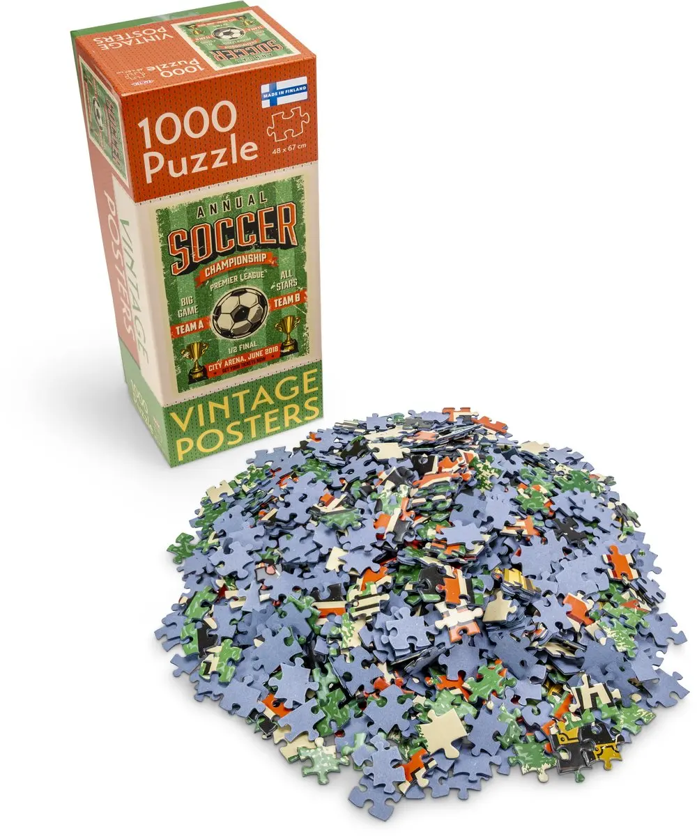 Tactic Vintage Posters Soccer Championship Puzzle 1000 Stuks - Oranje