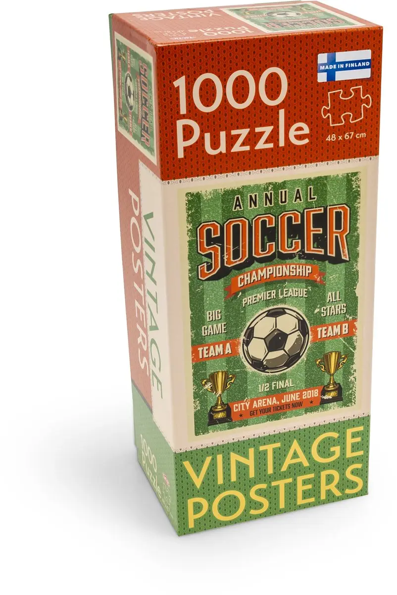 Tactic Vintage Posters Soccer Championship Puzzle 1000 Stuks - Oranje