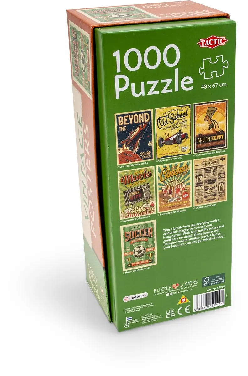 Tactic Vintage Posters Soccer Championship Puzzle 1000 Stuks - Oranje