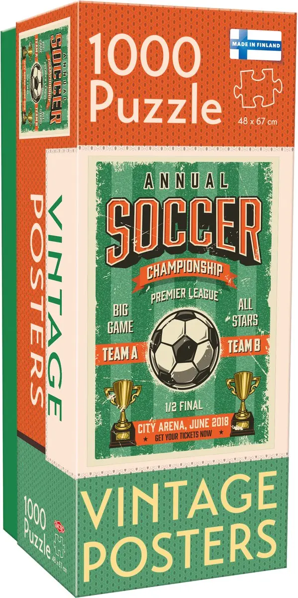 Tactic Vintage Posters Soccer Championship Puzzle 1000 Stuks
