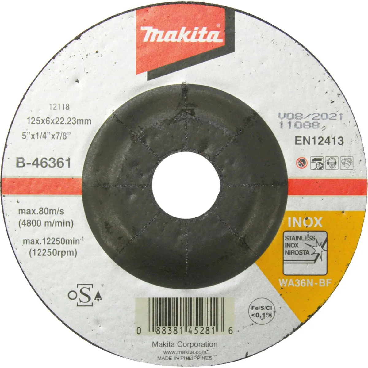Makita Slijpschijf INOX 125x6mm B-46361