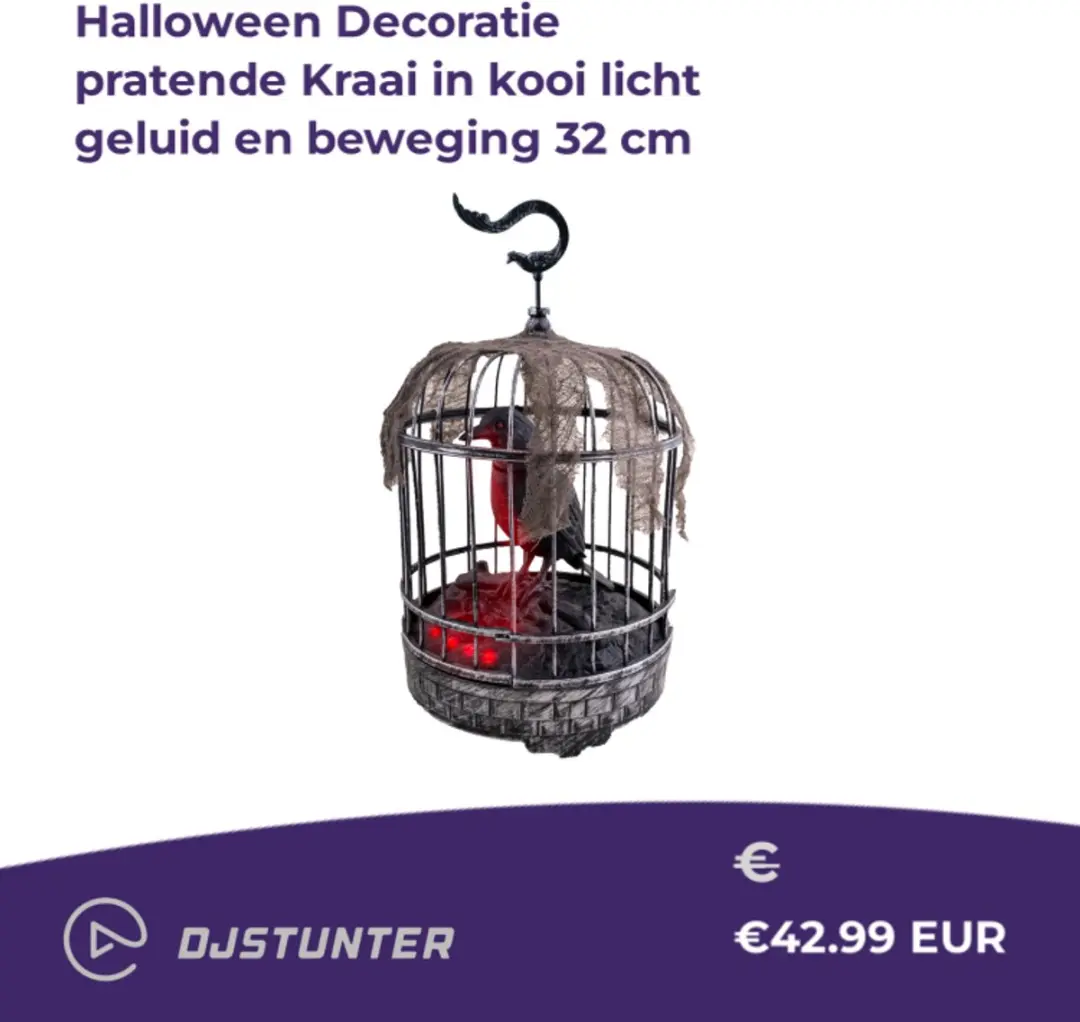 Espa Halloween Kraai 32cm - Licht, Geluid & Beweging