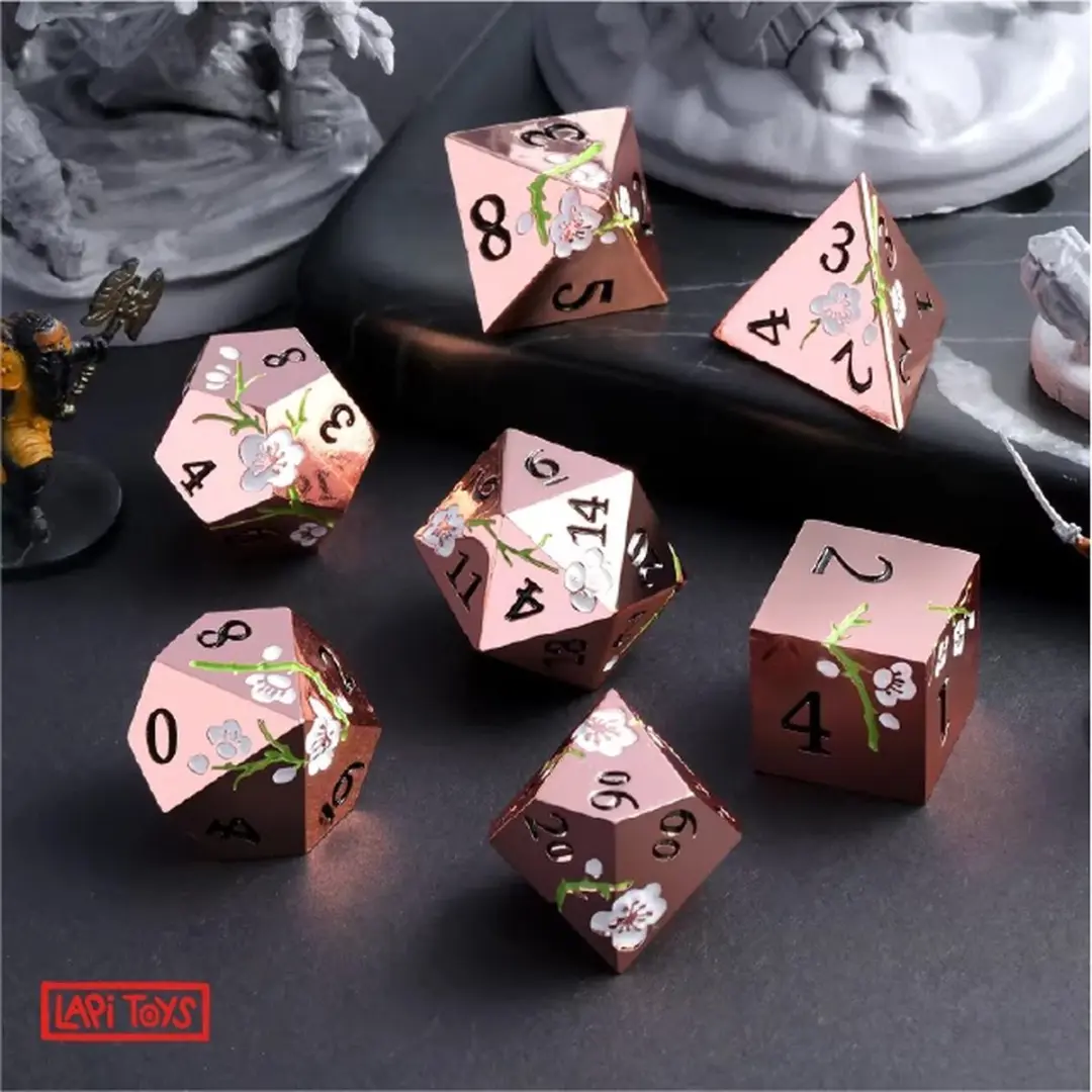 Lapi Toys DnD Polydice Metalen Dobbelstenen - 7 Stuks - Koper