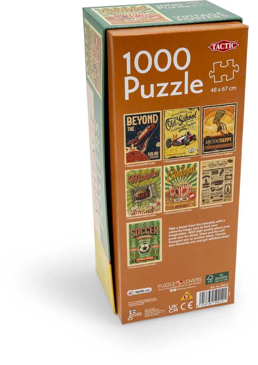 Tactic Vintage Posters Retro Cinema Puzzle 1000 Stuks - Groen