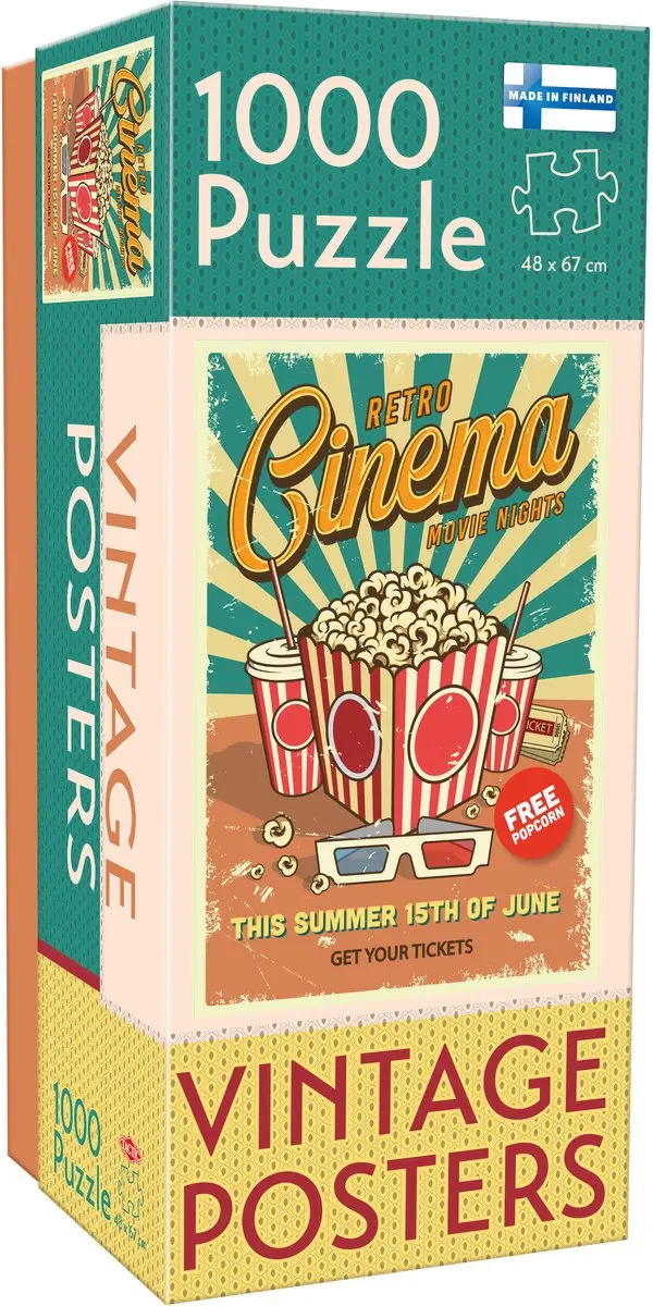 Tactic Vintage Posters Retro Cinema Puzzle 1000 Stuks