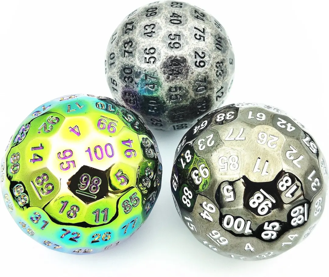Lapi Toys D100 D&D Dobbelsteen Metaal - Goud