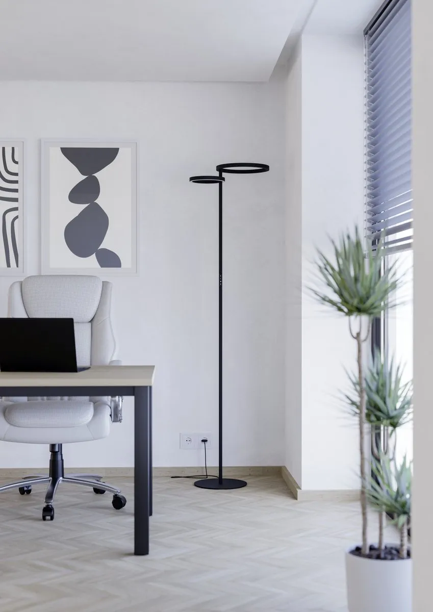 Eglo Castelpoto 1 Staande LED Lamp - 2 Lichtpunten - Zwart/Wit