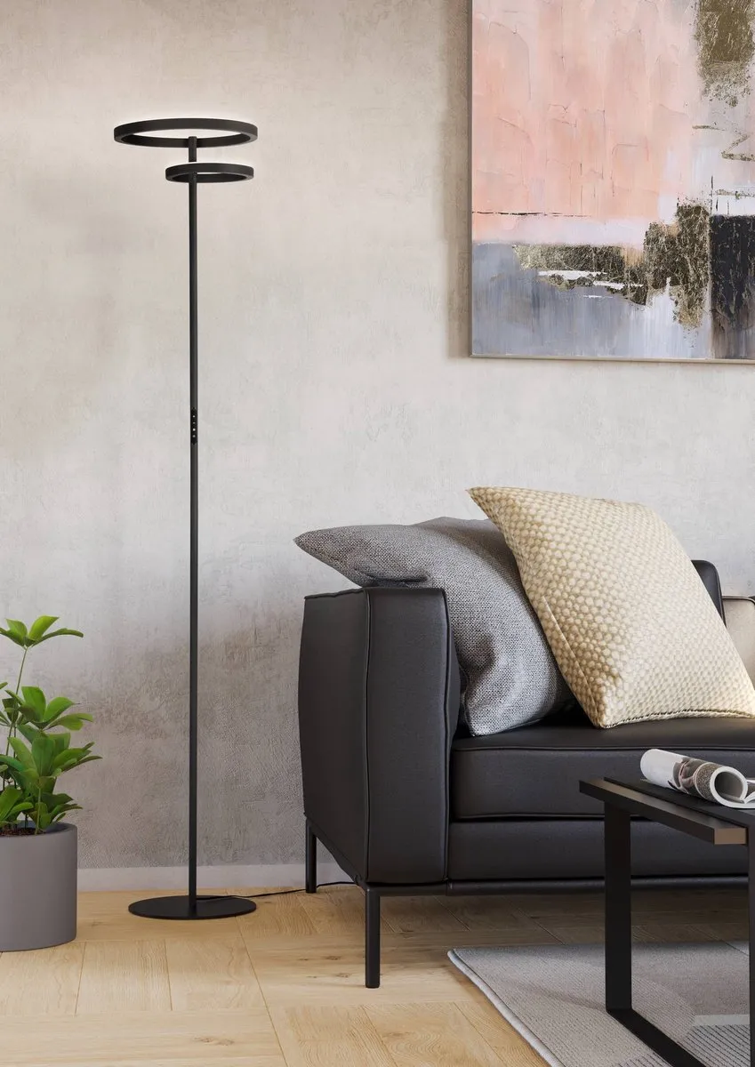 Eglo Castelpoto 1 Staande LED Lamp - 2 Lichtpunten - Zwart/Wit