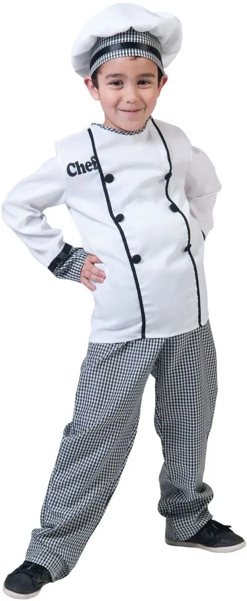 Espa Kostuum Chef Kok - Maat 116/128 - Multikleur