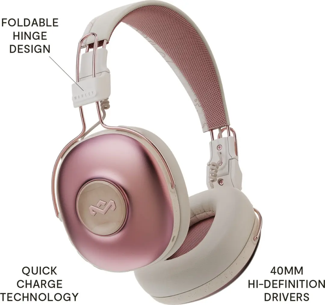 House of Marley Positive Vibration Frequency EM-JH143-CP Bluetooth Hoofdtelefoon - Roze