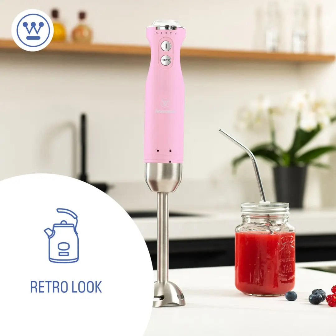 Westinghouse Retro Staafmixer WKHBS270RD - 600W - Roze