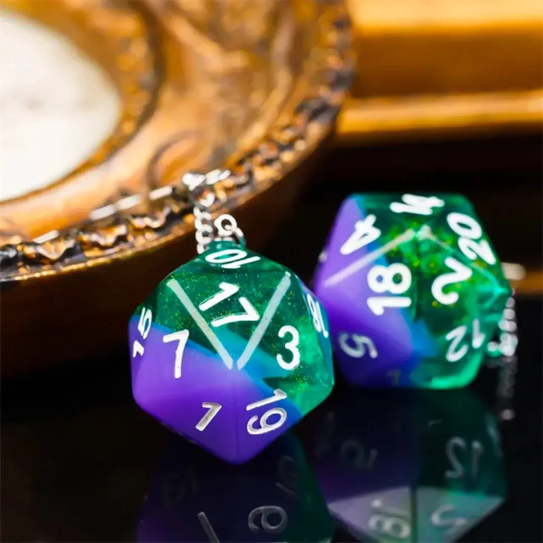 Lapi Toys DnD Oorbellen - Staal/Resin - Paars & Groen