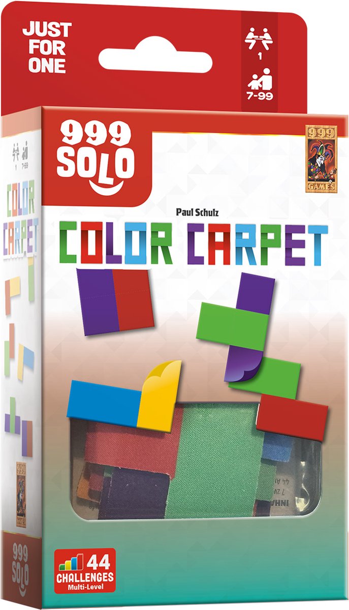 999 Games - Color Carpet - Breinbreker - Uitdagende puzzel met stukjes van stof - Stimuleert het ruimtelijk inzicht - Educatief spel - Tetris - Solo spel - Klein cadeautje