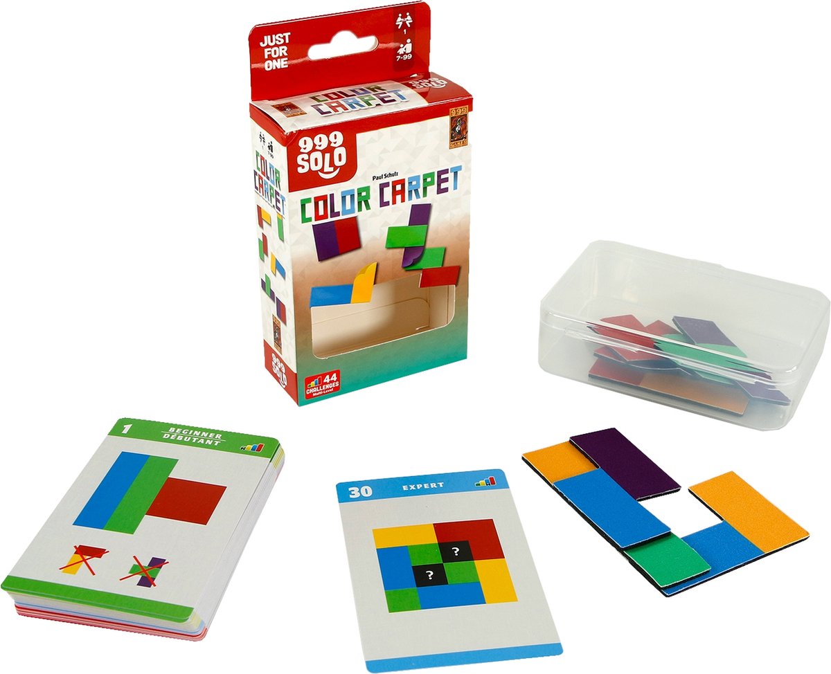 999 Games - Color Carpet - Breinbreker - Uitdagende puzzel met stukjes van stof - Stimuleert het ruimtelijk inzicht - Educatief spel - Tetris - Solo spel - Klein cadeautje