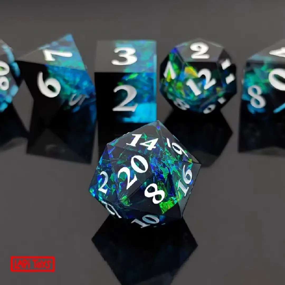 Lapi Toys DnD Dice Set Polydice - 7 Stuks - Blauw/ Groen