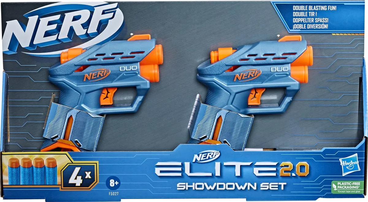 Nerf Elite 2.0 Showdown Set F5027ES0 - Blauw/Oranje