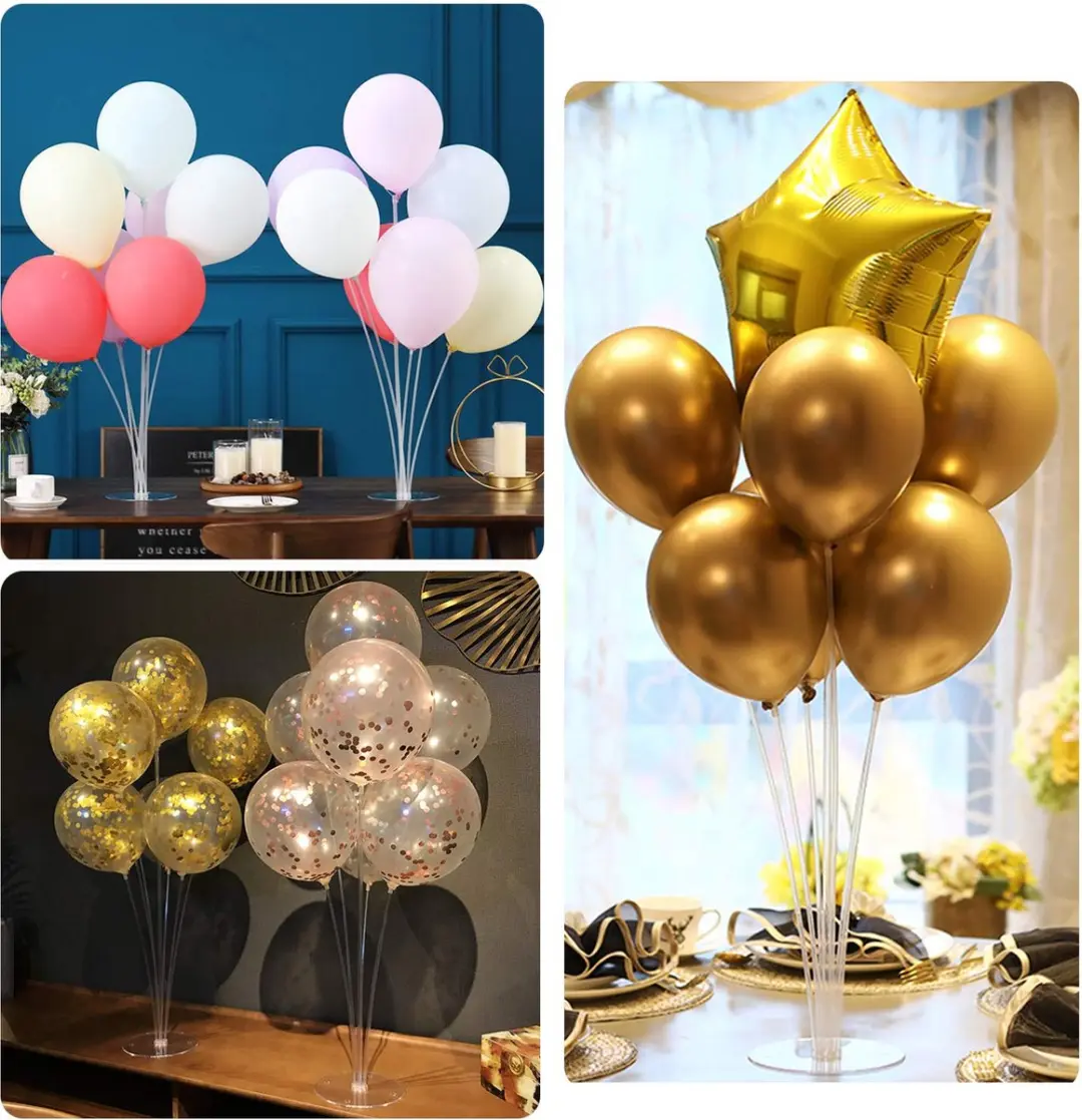 Espa Ballonstandaard met Ballonstokjes - Wit/Transparant