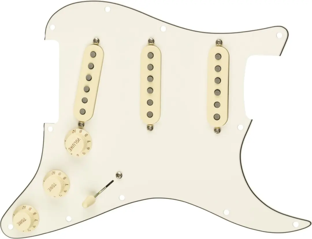 Fender Pre-Wired Strat Pickguard Tex Mex SSS Parchment