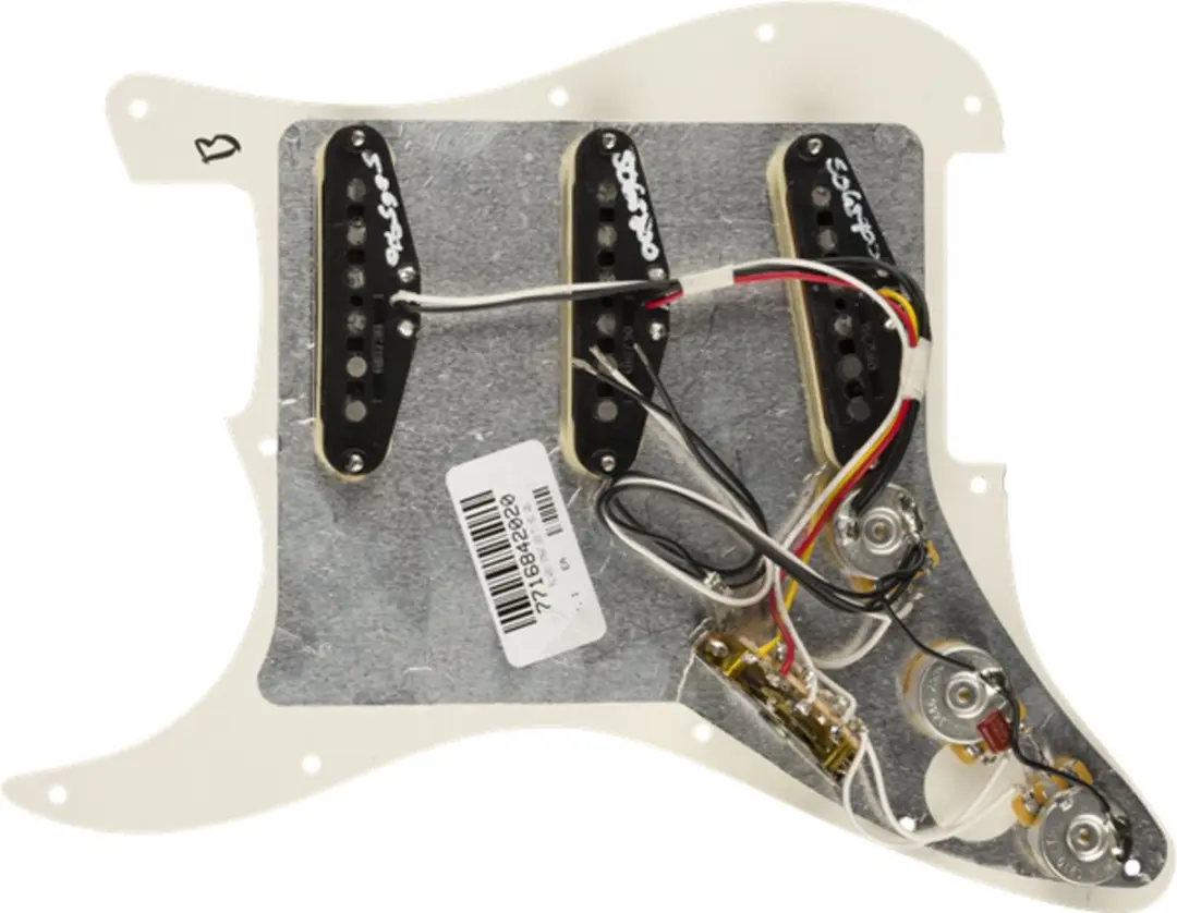 Fender Pre-Wired Strat Pickguard Tex Mex SSS Parchment