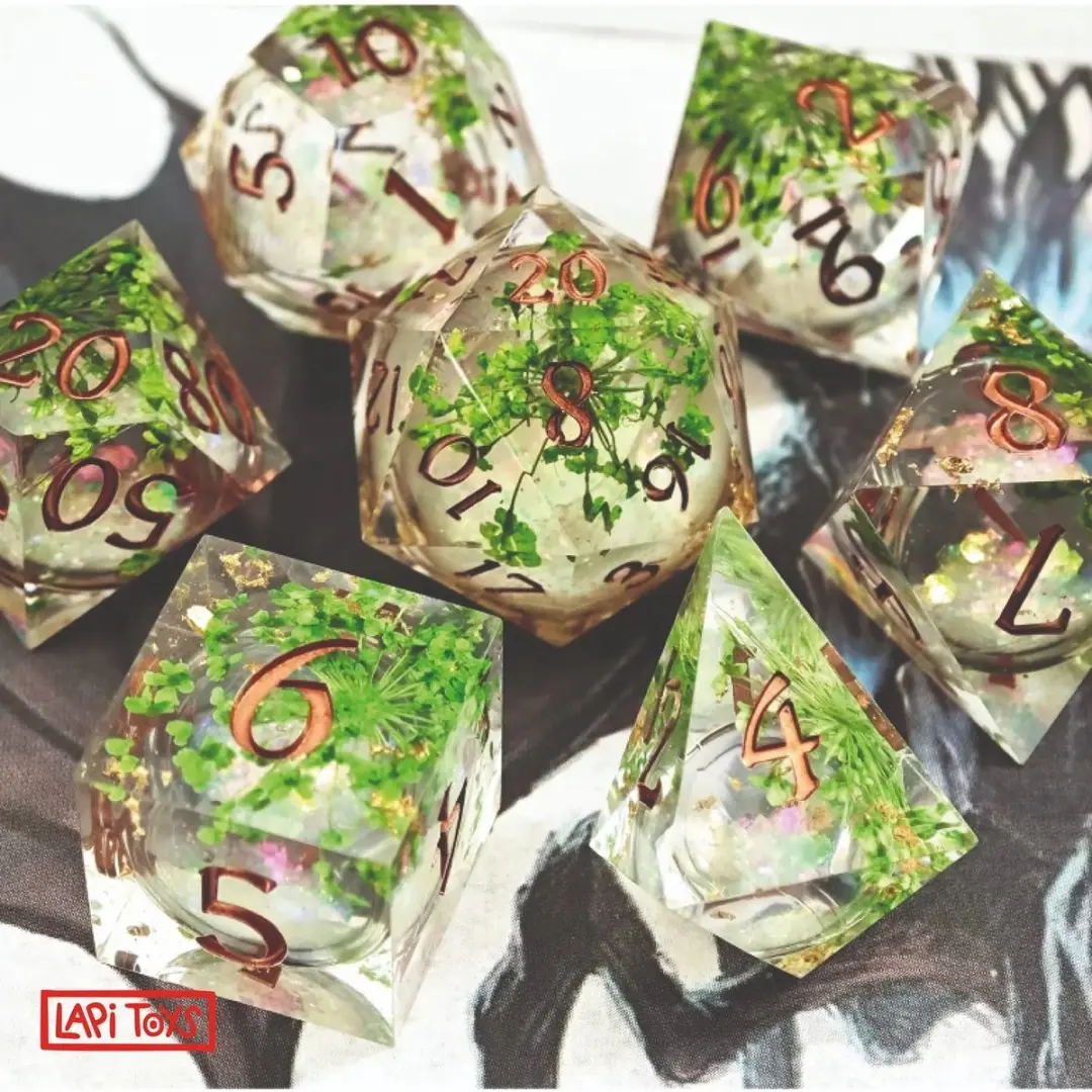 Lapi Toys DnD Liquid Core Dobbelstenen 7-delig - Wit
