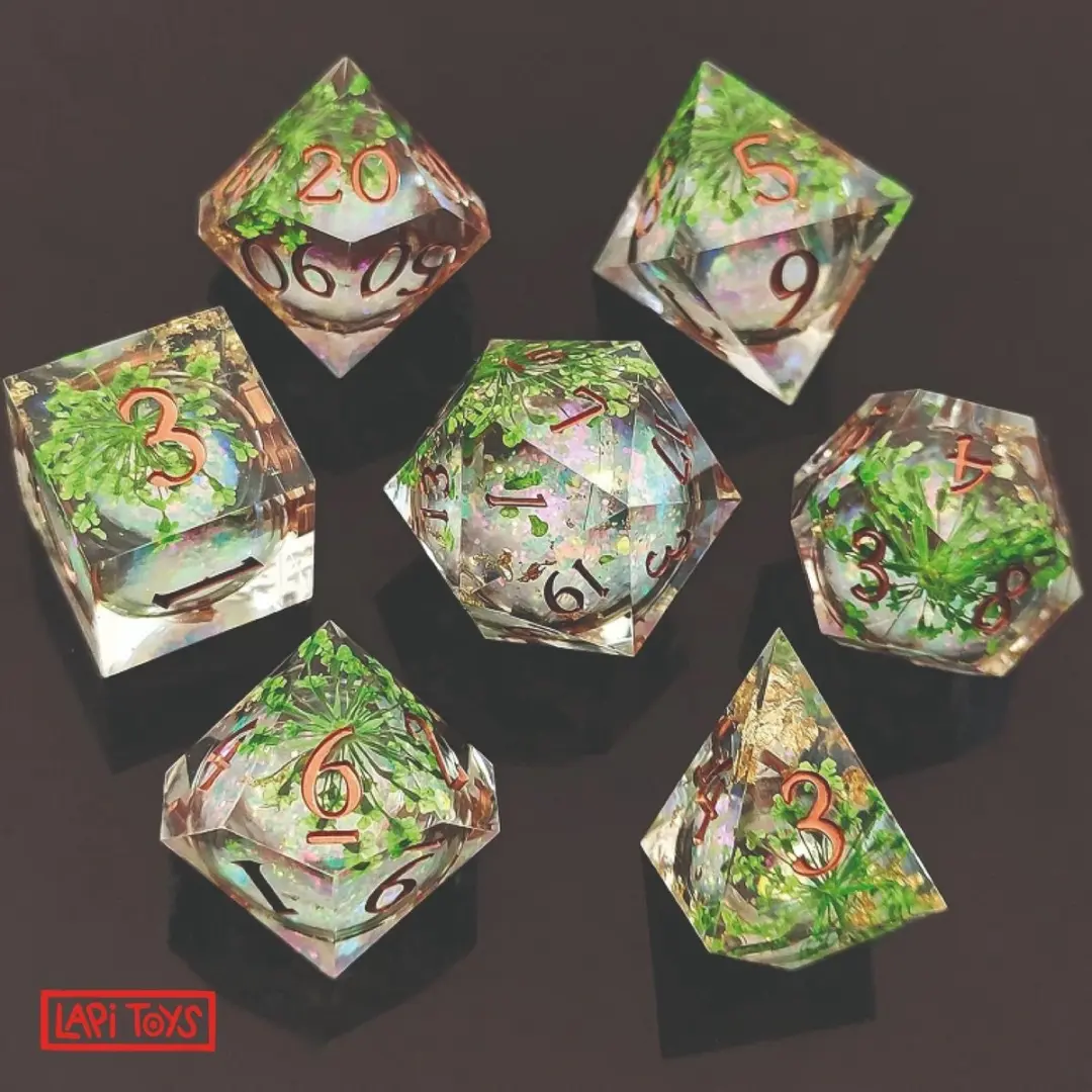 Lapi Toys DnD Liquid Core Dobbelstenen 7-delig - Wit