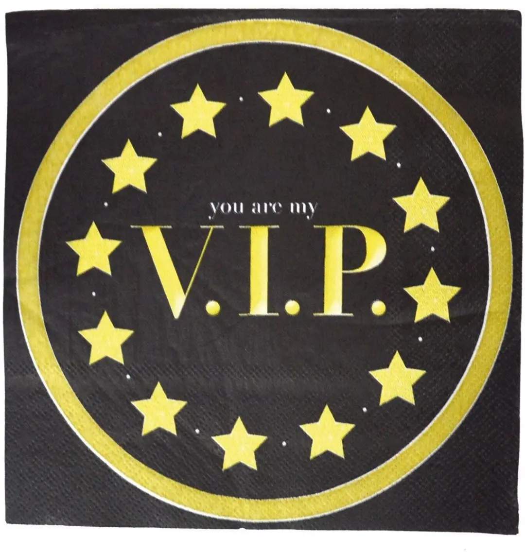 ESPA VIP Servetten 16 Stuks - 33x33cm - Zwart/Goud