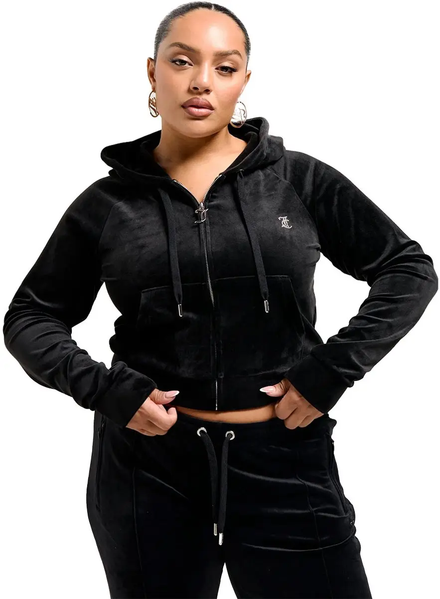 Juicy Couture Madison Classic Velour Hoodie - XL - Zwart