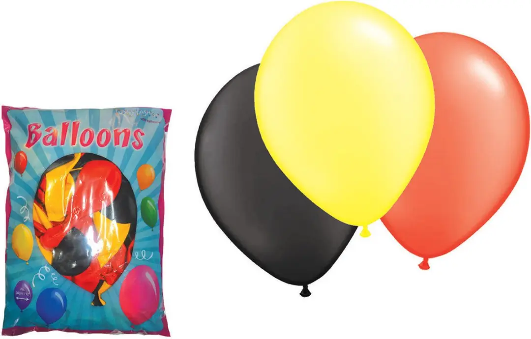Espa Ballonnen 30cm - Zwart/Geel/Rood - 1 Stuk