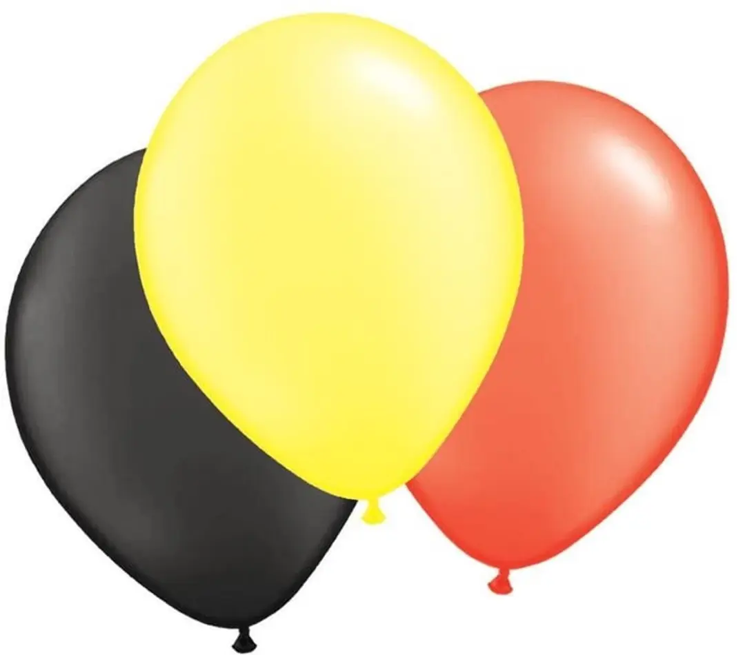 Espa Ballonnen 30cm - Zwart/Geel/Rood - 1 Stuk