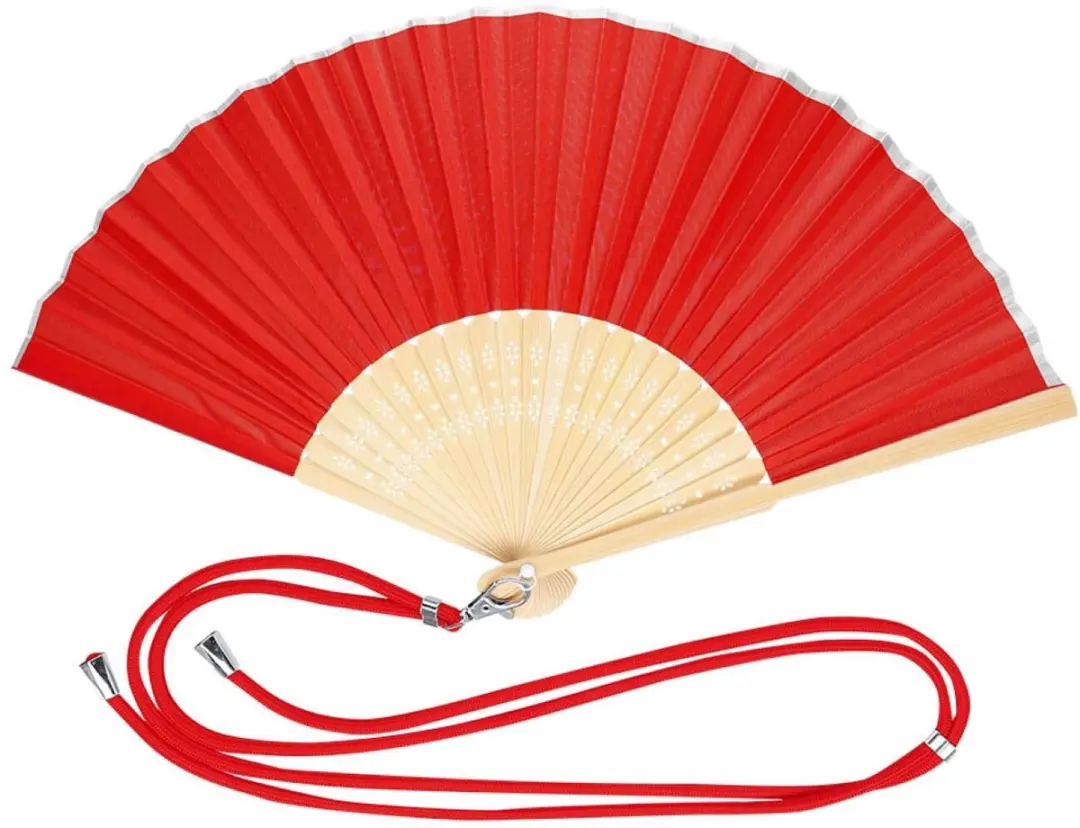 Bellatio Design Spaanse Handwaaier - 2 Stuks - Rood - 38x21cm