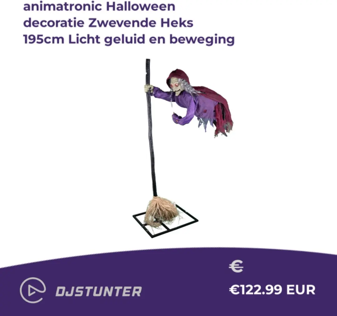 Espa Geanimeerde Zwevende Heks 195cm - Paars