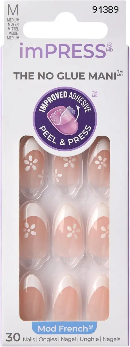 Kiss imPRESS Amandel Nagels Modern Franse Fearless